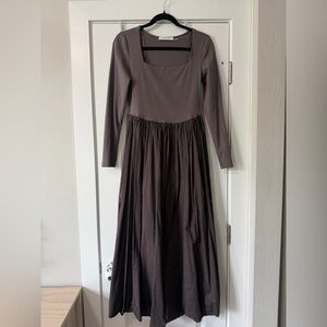 Mustard Seed | Dresses | Mustard Seed Womens Gray Side Slit Scoop Neck Long Sleeve Knit Maxi Dress Sz S